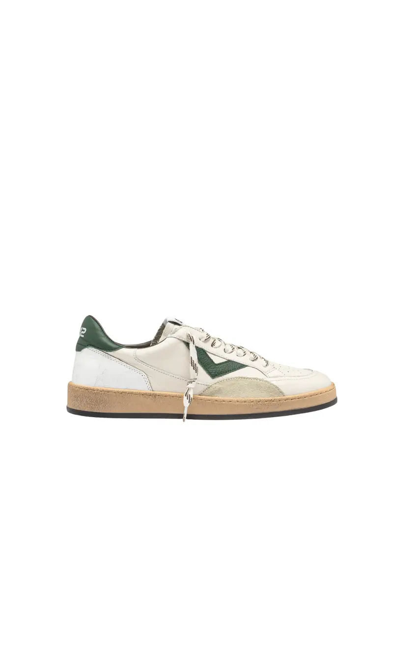 SNEAKER PLAYNEW IN PELLE BIANCA E VERDE