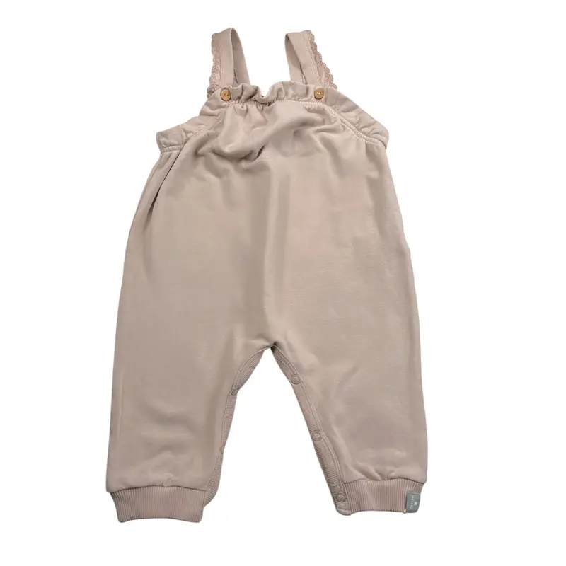 Snug Salopette tinta unita con Ricami Rosa Antico per Neonata