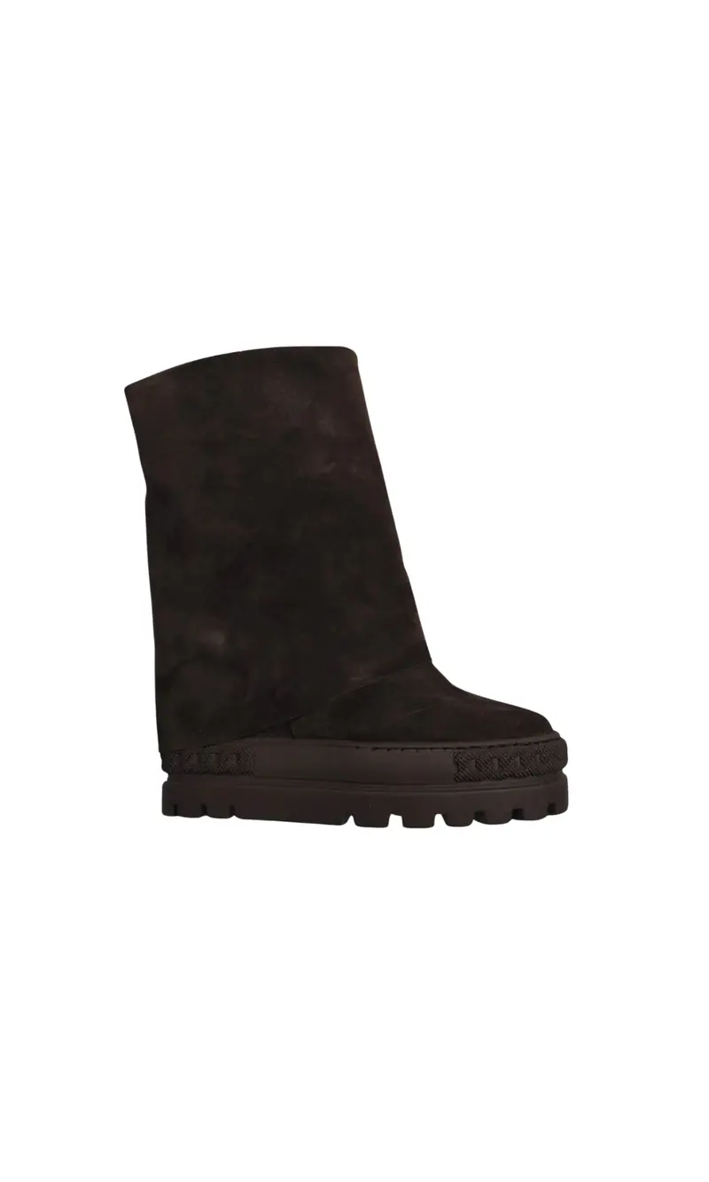 STIVALI CON ZEPPA  TSAKIRIS MALLAS NINA CAMOSCIO BROWN