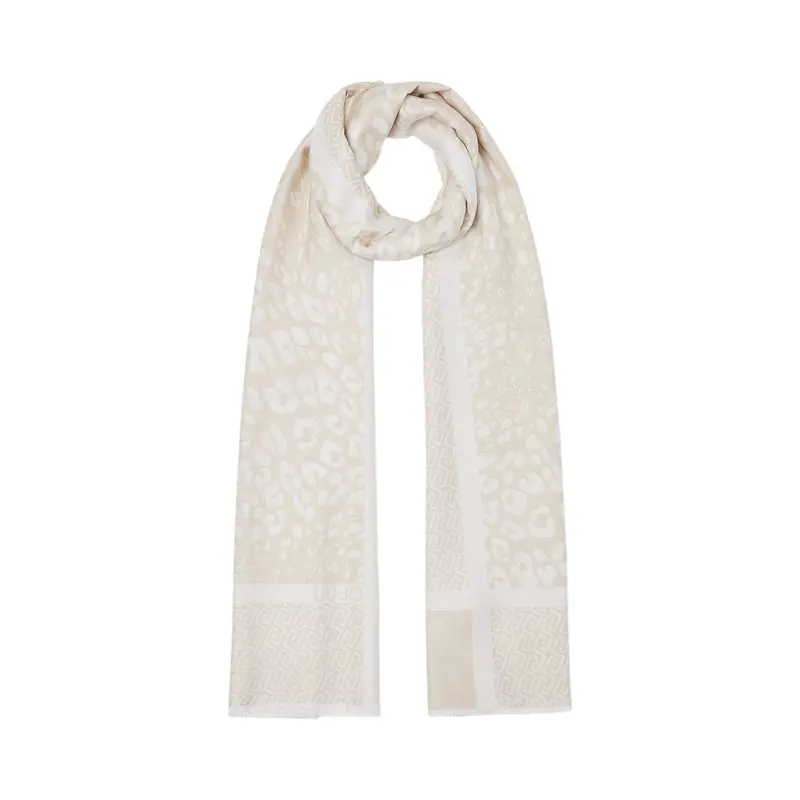 Stola donna jacquard animalier con logo