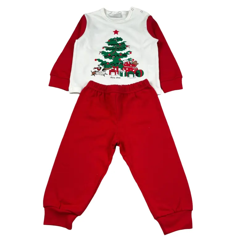 Story Loris Pigiama 2 Pezzi Shirt-Pantalone Rosso per Neonato