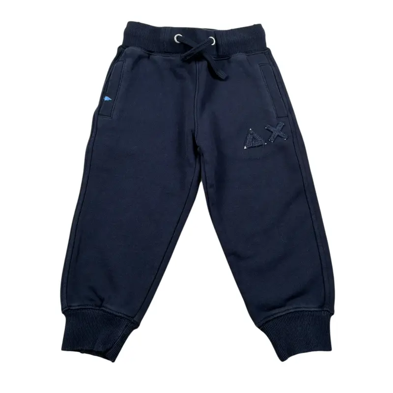 Sun68 Pantalone Tuta Tinta Uita con Logo Blu per Neonato