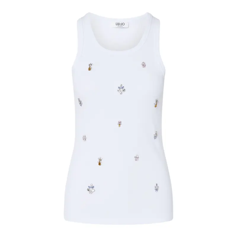 T-shirt donna con decorazione gioiello