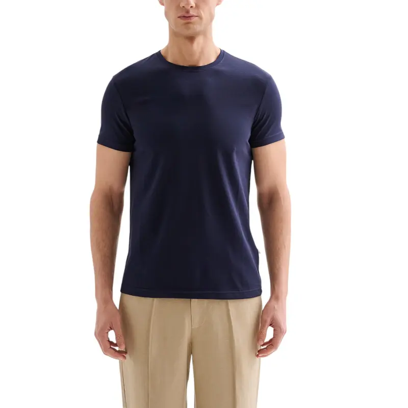 T-shirt Uomo Girocollo Maniche Corte Blu QB24