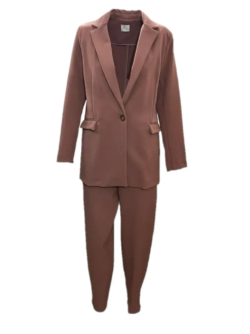 Tailleur Emma pantalone con vita elastica Emma J14094 ROSA