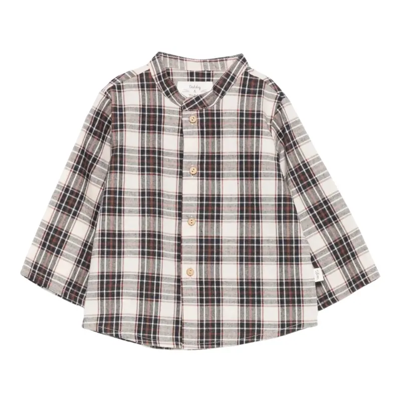 Teddy E Minou Camicia Manica Lunga Stampa Fantasia Beige per Neonato