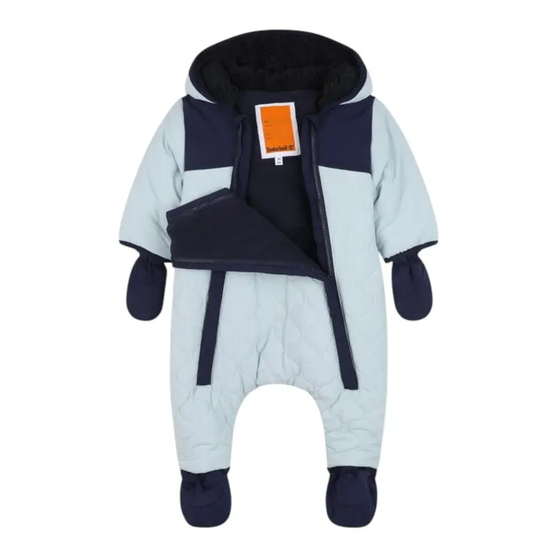 Timberland Eskimo tinta unita con Cappuccio Azzurro per Neonato