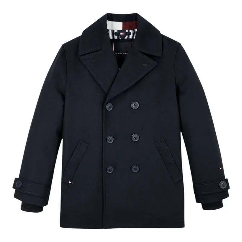 Tommy Hilfiger Cappotto tinta unita Doppiopetto Blu per Bambino