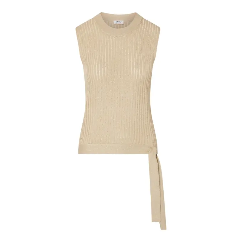 Top donna in maglia con fiocco