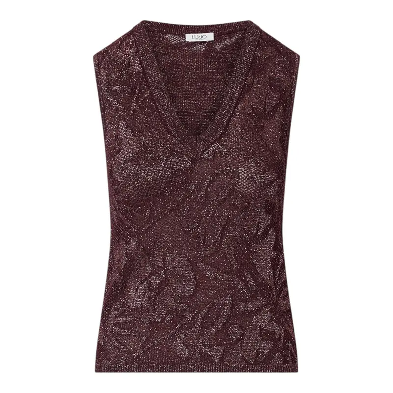 Top donna in pizzo lamé