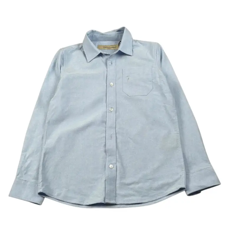 Trussardi Camicia Manica Lunga tinta unita Azzurro per Bambino
