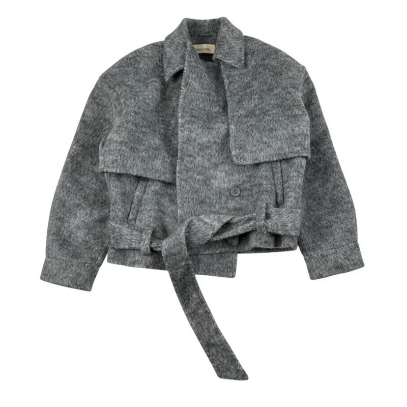 Trussardi Cappotto Modello Crop tinta unita Grigio per Bambina
