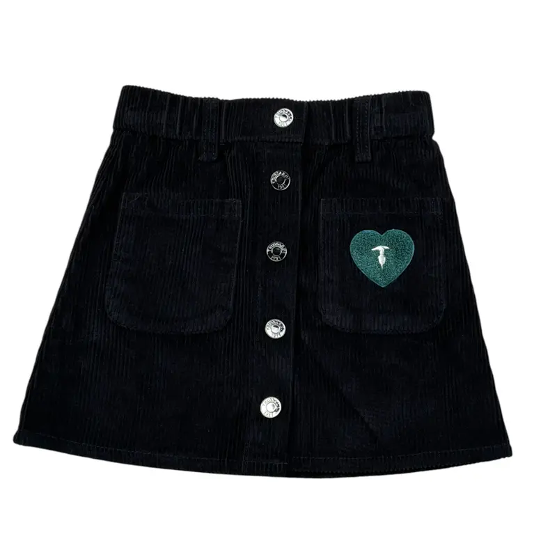 Trussardi Gonna tinta unita In Velluto con Logo Blu per Neonata