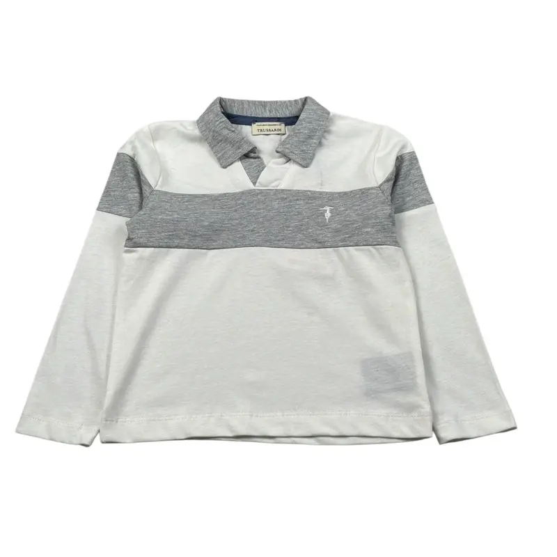 Trussardi Polo Manica Lunga tinta unita Bianco per Neonato