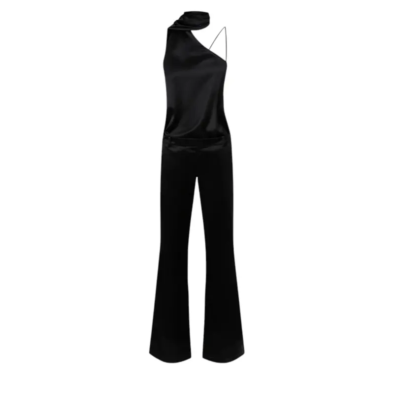 Tuta donna lunga in satin con fusciacca