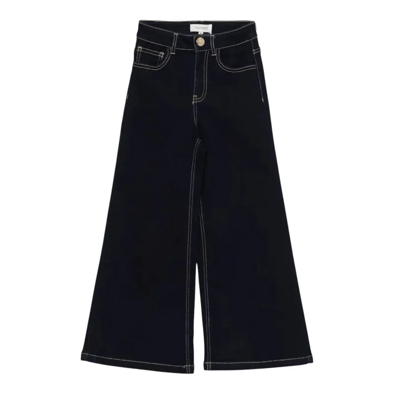 Twinset Jeans tinta unita Modello A Palazzo Blu per Bambina