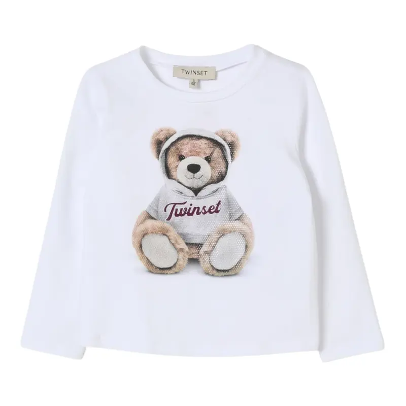 Twinset Shirt tinta unita con Stampa Bianco per Neonata