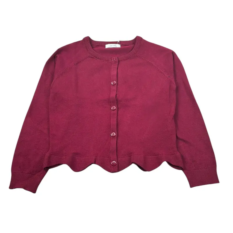 U+È Cardigan tinta unita Bordeaux per Bambina