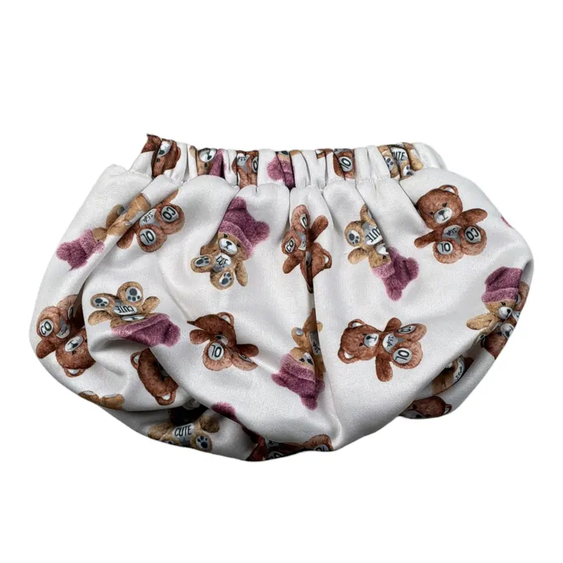 U+È Culotte Tinta Unia con Stampe Bianco per Neonata