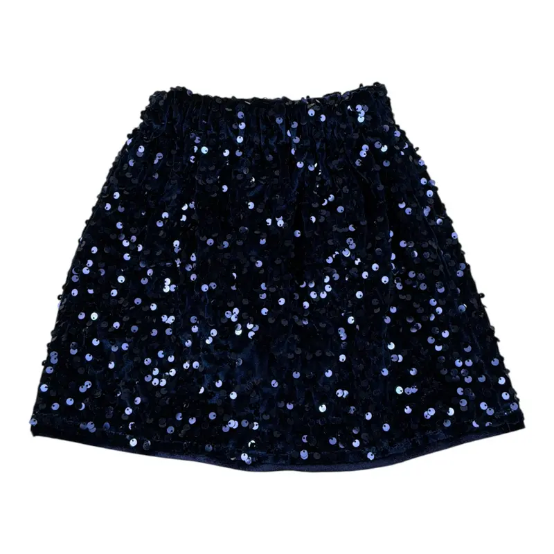 U+È Gonna tinta unita con Paillettes Blu per Bambina
