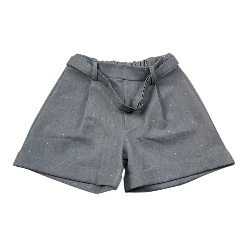 U+È Short tinta unita con Brillantini Grigio per Neonata