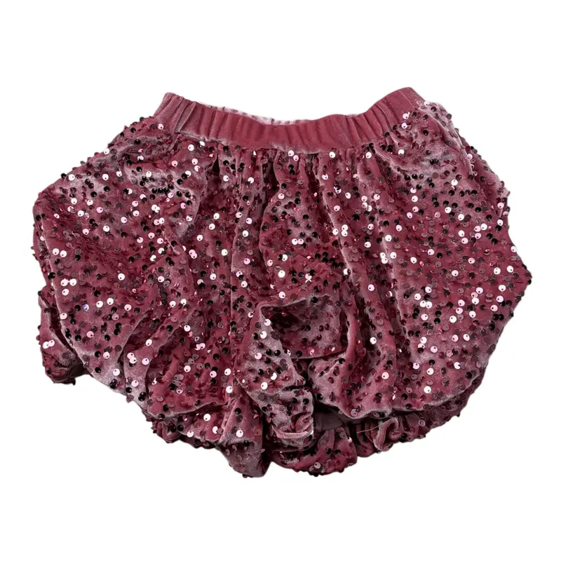 U+È Short tinta unita con Paillettes Rosa per Neonata