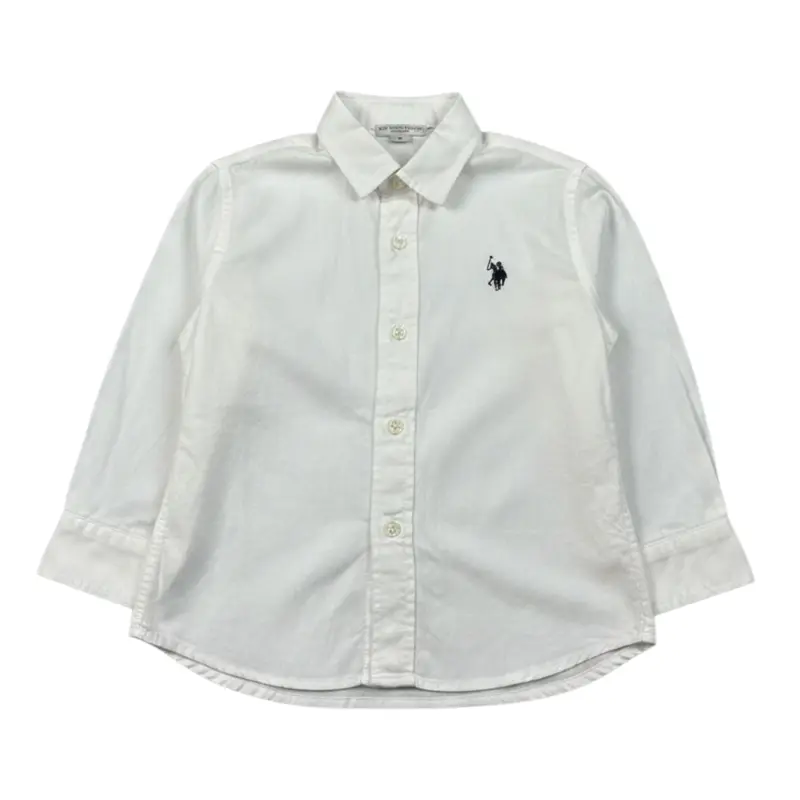 U.S. Polo Assn Camicia Manica Lunga tinta unita Bianco per Bambino
