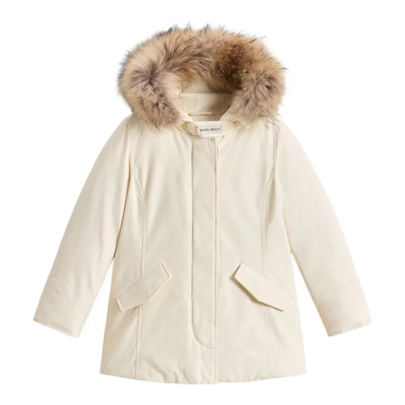 Woolrich Giubbino tinta unita con Bottoni Bianco per Bambino