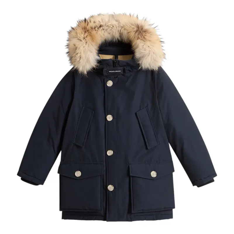Woolrich Giubbino tinta unita con Bottoni Blu per Bambino