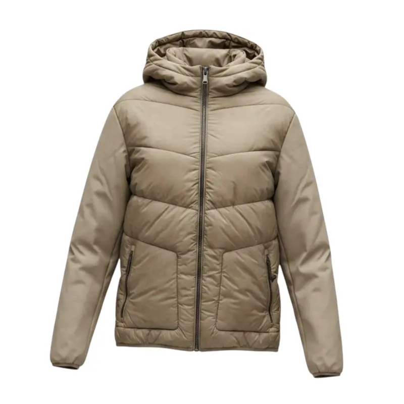 Yes Zee Giubbino tinta unita con Zip E Cappuccio Beige per Bambino